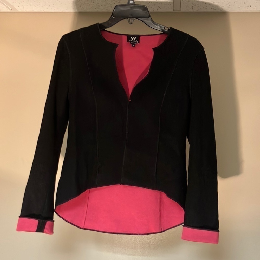 W By Worth black and pink petite career or work blazer size 2